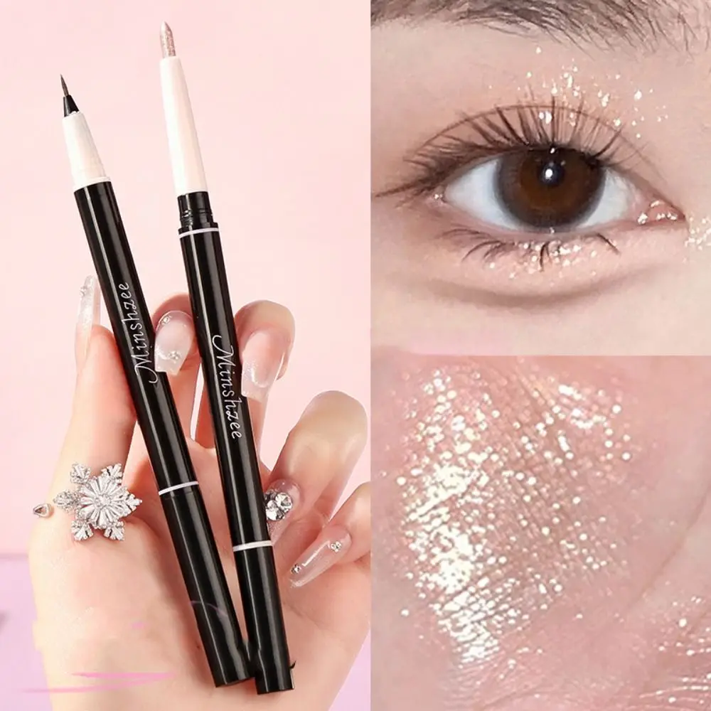 Nouveau crayon de ver à soie couché à Double extrémité, résistant à la sueur, Eyeliner durable, stylo de maquillage de contour imperméable, maquillage de beauté