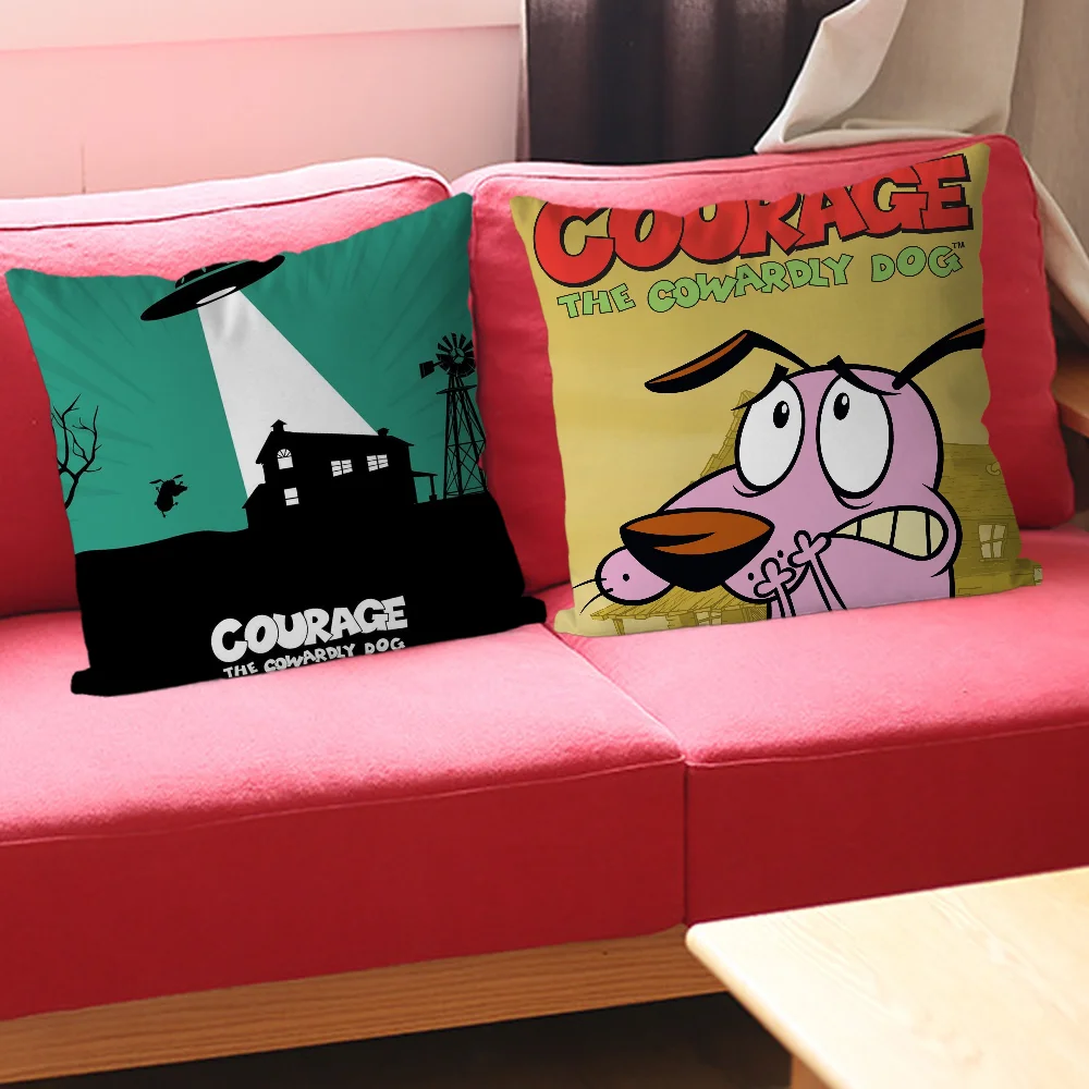 C-COURAGE The C-Cowardly Dog Pillow Case Sofa Cushion Cover Office Simple Decorative Pillowcase