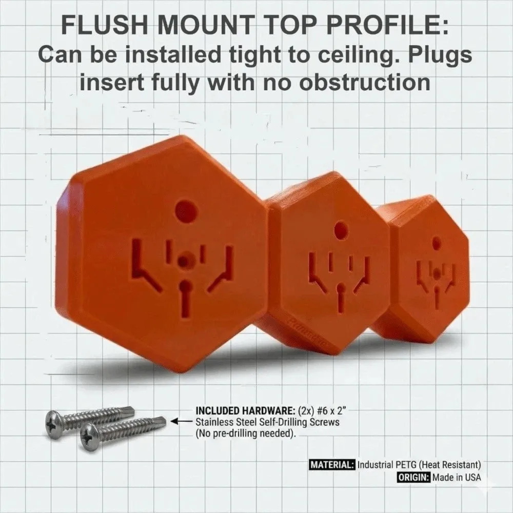 Heavy Duty RV Shore Power Socket Mount Bracket Solid Hard Plastic Material Three-Unit Hexagonal Integrated Structure Plug Holder