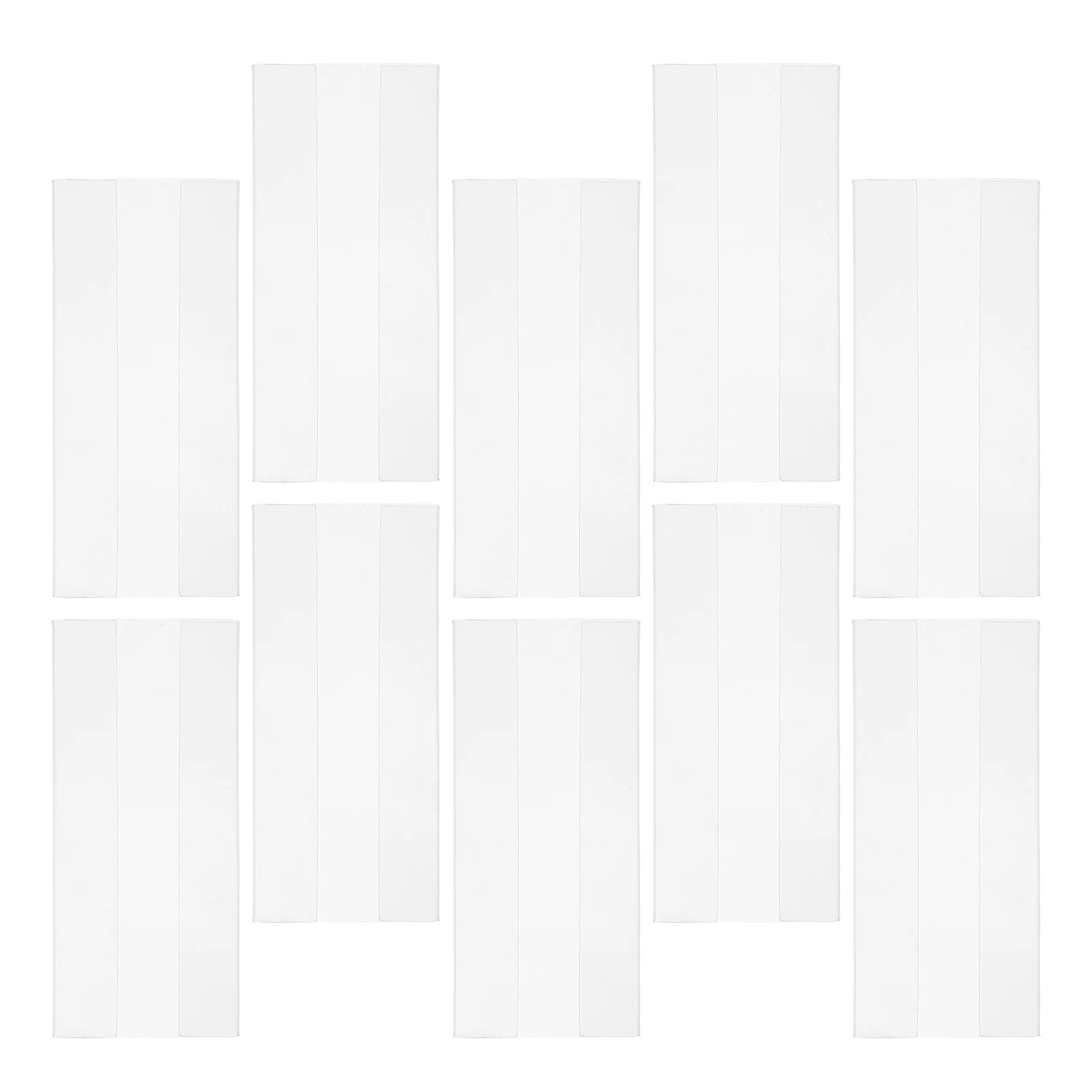 

10pcs Clear Pvc Label Sleeves For Wire Shelf Adjustable Price Tag Holders Insert Card Covers Reusable Storage Bin Tags Shelf