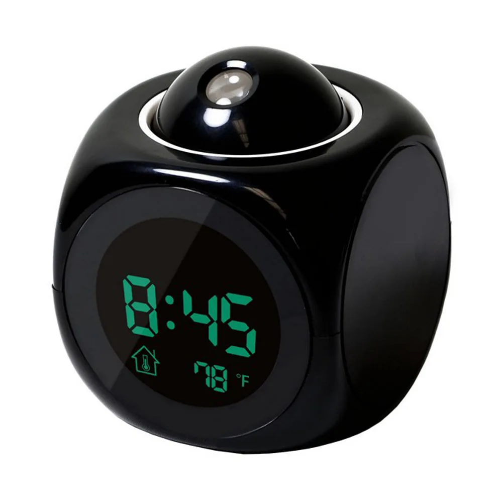 Voice Reporting Temperature Alarm Clock, Clear Projection Time Display, Adjustable Projection Angle, Click Switch Convenience