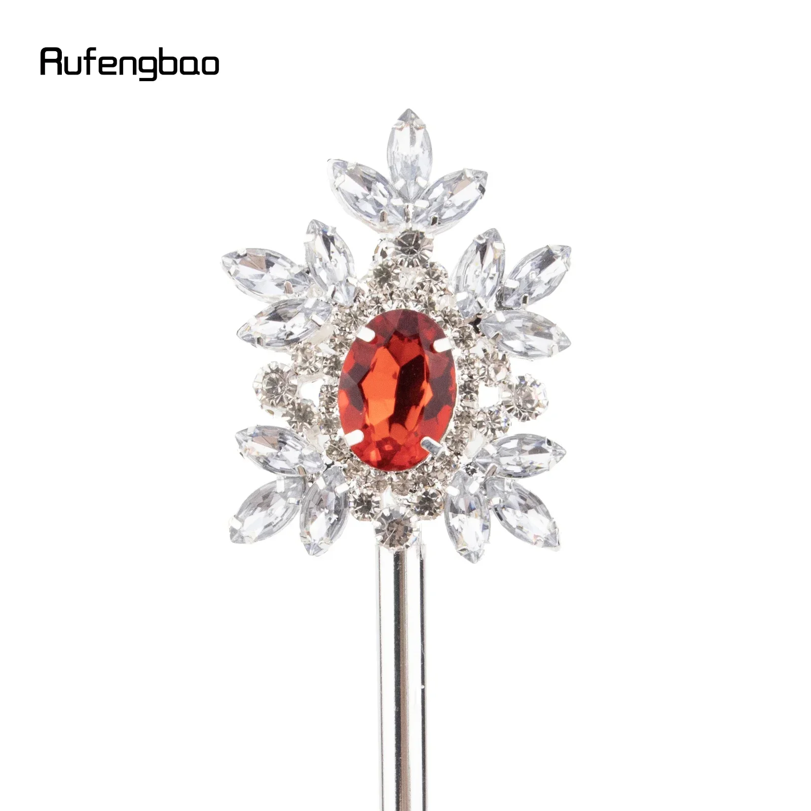 

White Alloy Crown Red Diamond Fairy Wands for Girl Princess Wands Angel Wand for Party Costume Wedding Birthday Party 47cm