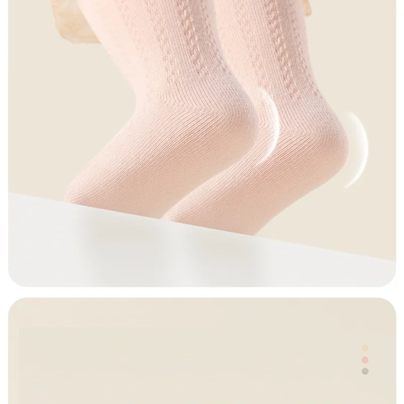 4 ألوان ربيع الخريف موضة الفتيات الجوارب مع الدانتيل الطفل طويل لينة العظم جوارب الأميرة القطن جوارب طويلة 0-3Y