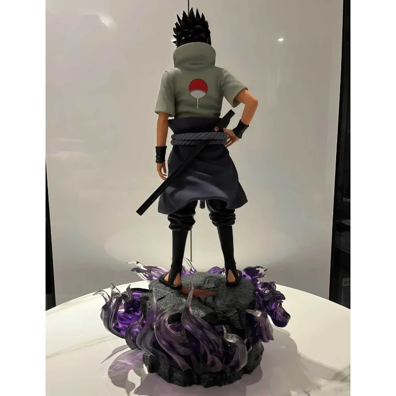 33cm figura dos desenhos animados uchiha sasuke pode brilhar estátua de duas cabeças gk anime coleção modelo pvc ornamentos de mesa presentes de férias brinquedo