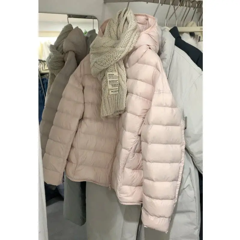 Korean Style Women's Short Cotton Jacket Warm Hooded Loose Fit Coat Female Fashion Winter Outerwear Small Size Friendly