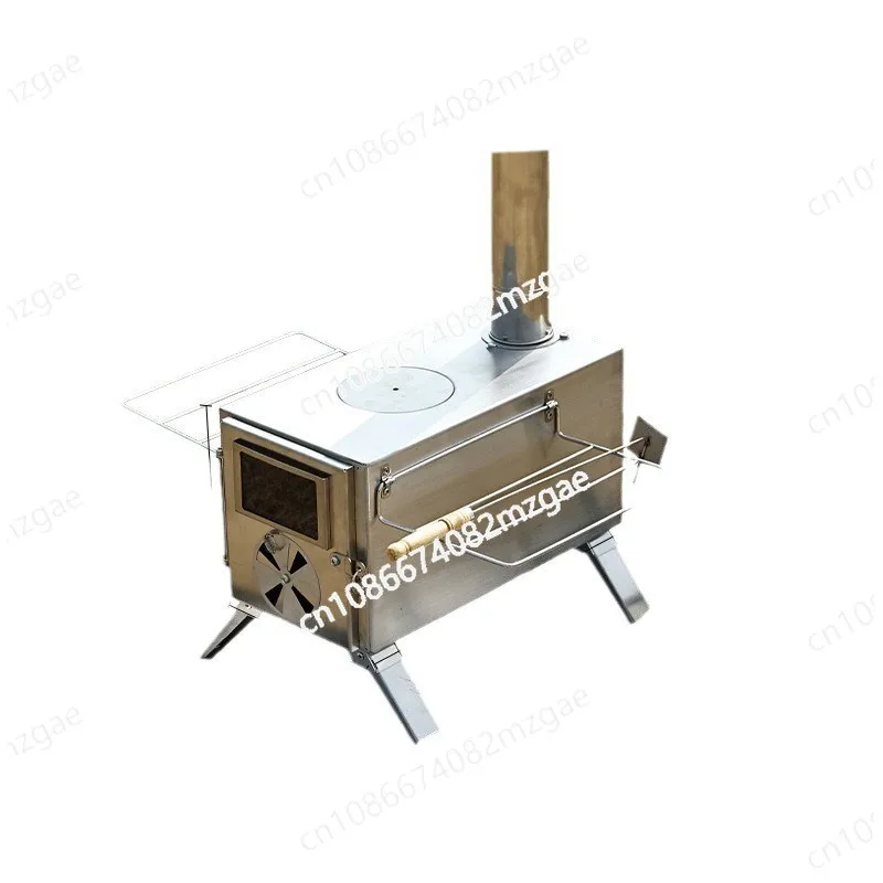 

Outdoor camping 430 stainless steel portable multi-function tent heating cooking barbecue firewood stove