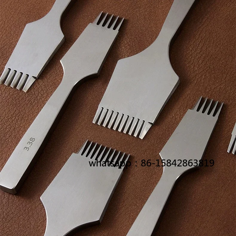 10081 Oblique Flat Leather Cutting Knife, Sharp Polished Blade, Non-Circular DIY Leather Punch & Cut Tool