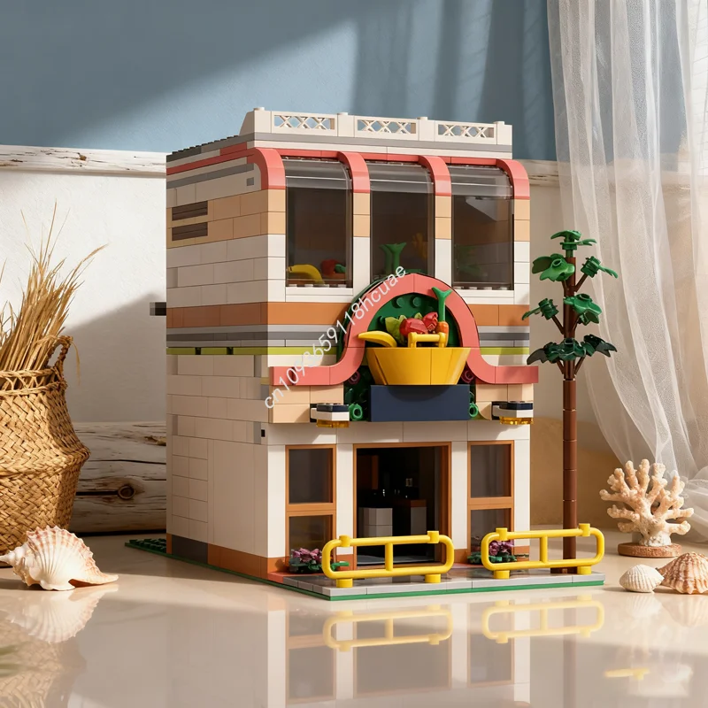 

1010 шт. MOC модульный органический магазин Friendse модель строительные блоки рождественский подарок конструкция сборка DIY развивающие игрушки кирпич