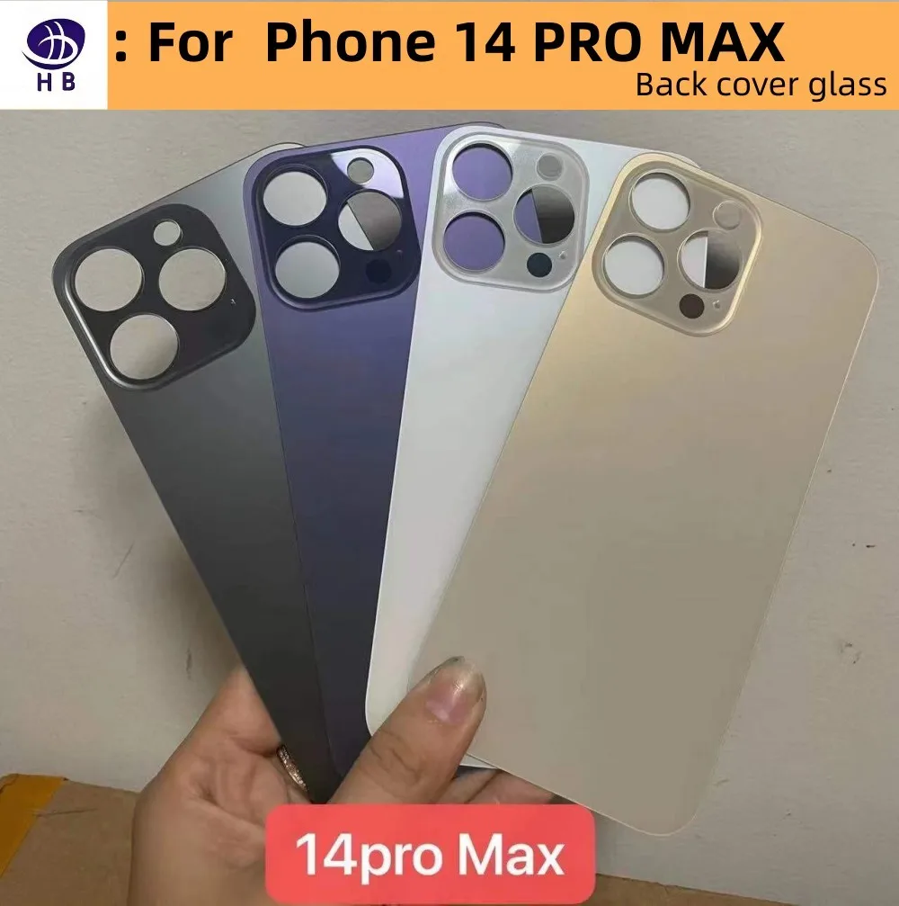 5 pcs Back Cover For iPhone 11 12 13 14 15 Pro Max Back Glass Large Camera Hole Replacement Rear Battery Cover Glass Housing