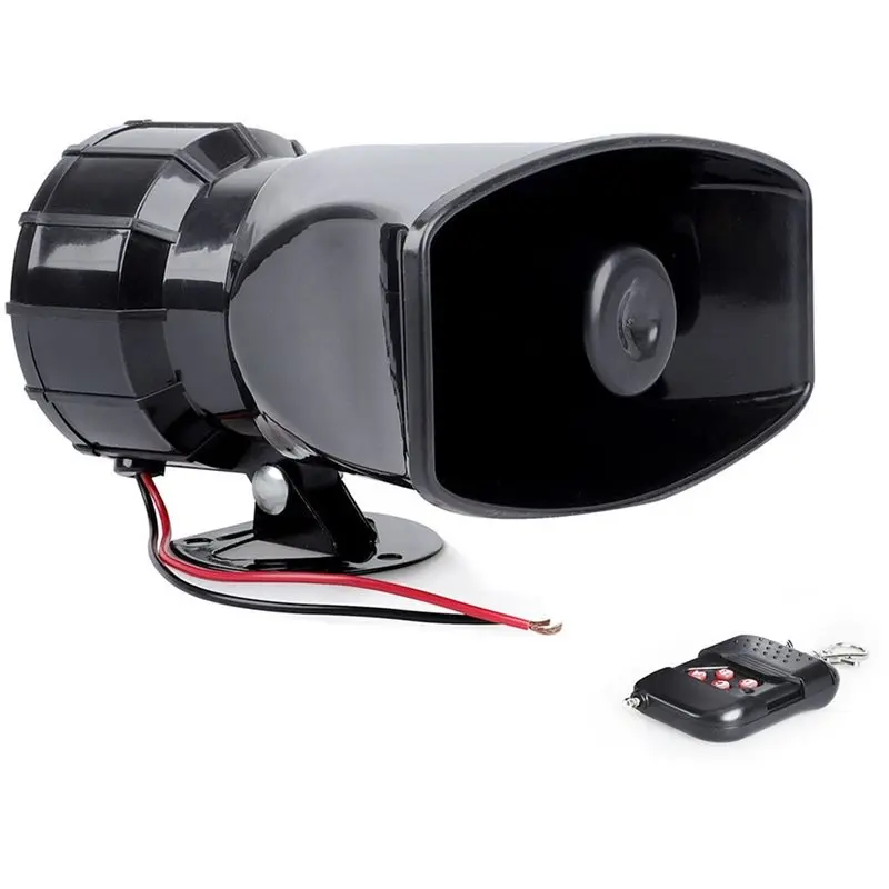 Car Warning Alarm 7-Sound Multi-Tone 130Db Air Horn Electronic Police Fire Siren Wireless 12V Loudspeaker