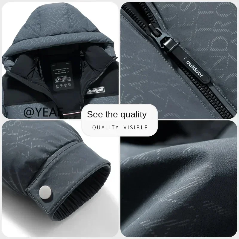 Hooded Short Down Jacket Men's Padded Designer Clothes 2025 Winter Coat Duck Padding Casual Man Sack