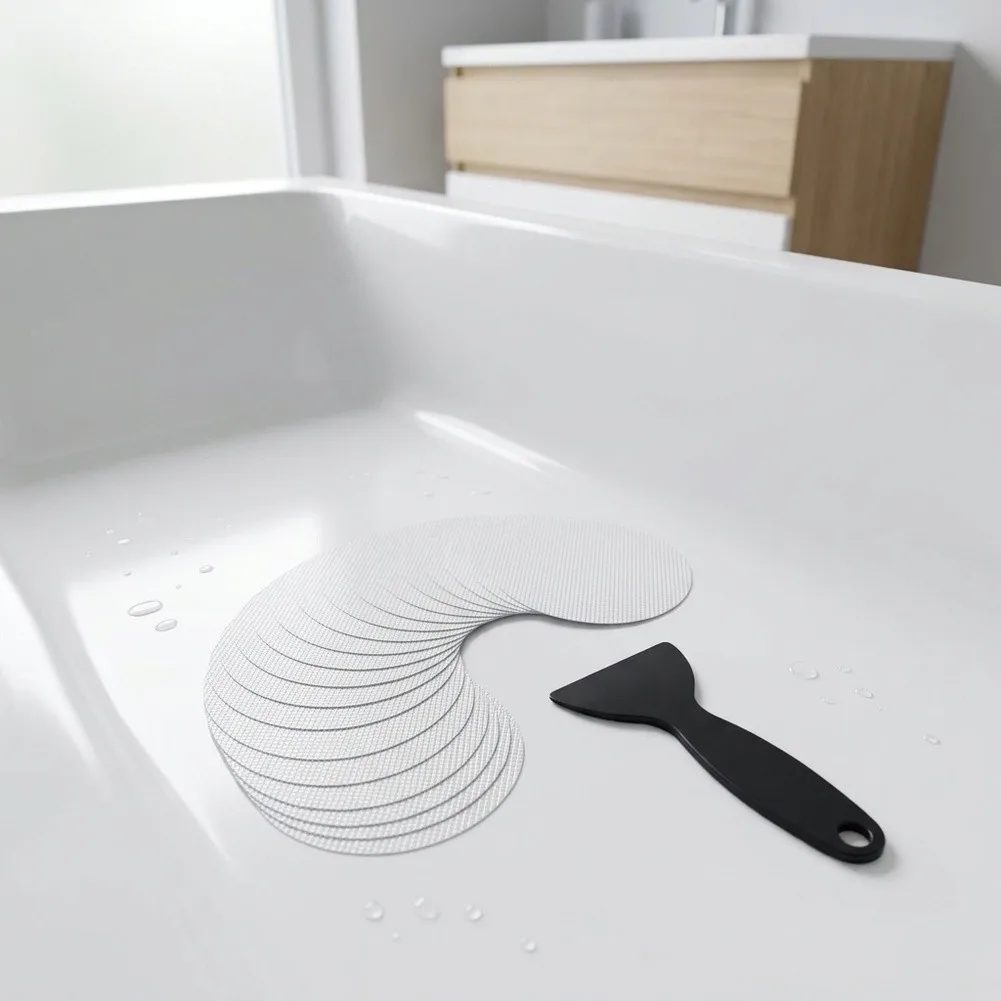 Non-Slip Bathtub Stickers for Home Safety 24 Count with Dense Friction Optimized for Wet Conditions and Daily Use