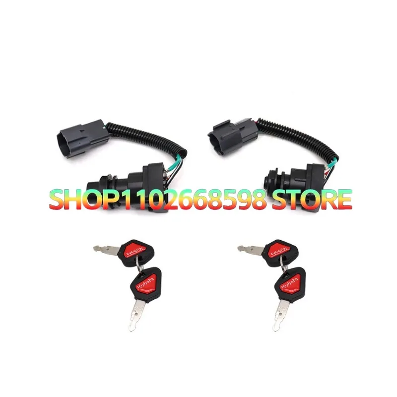 Switch Lgnition Lock Key Start Excavator Universal Lgnition Switch Lock No Chip for Kubota U15 U20U25 U30 KX155 163 175