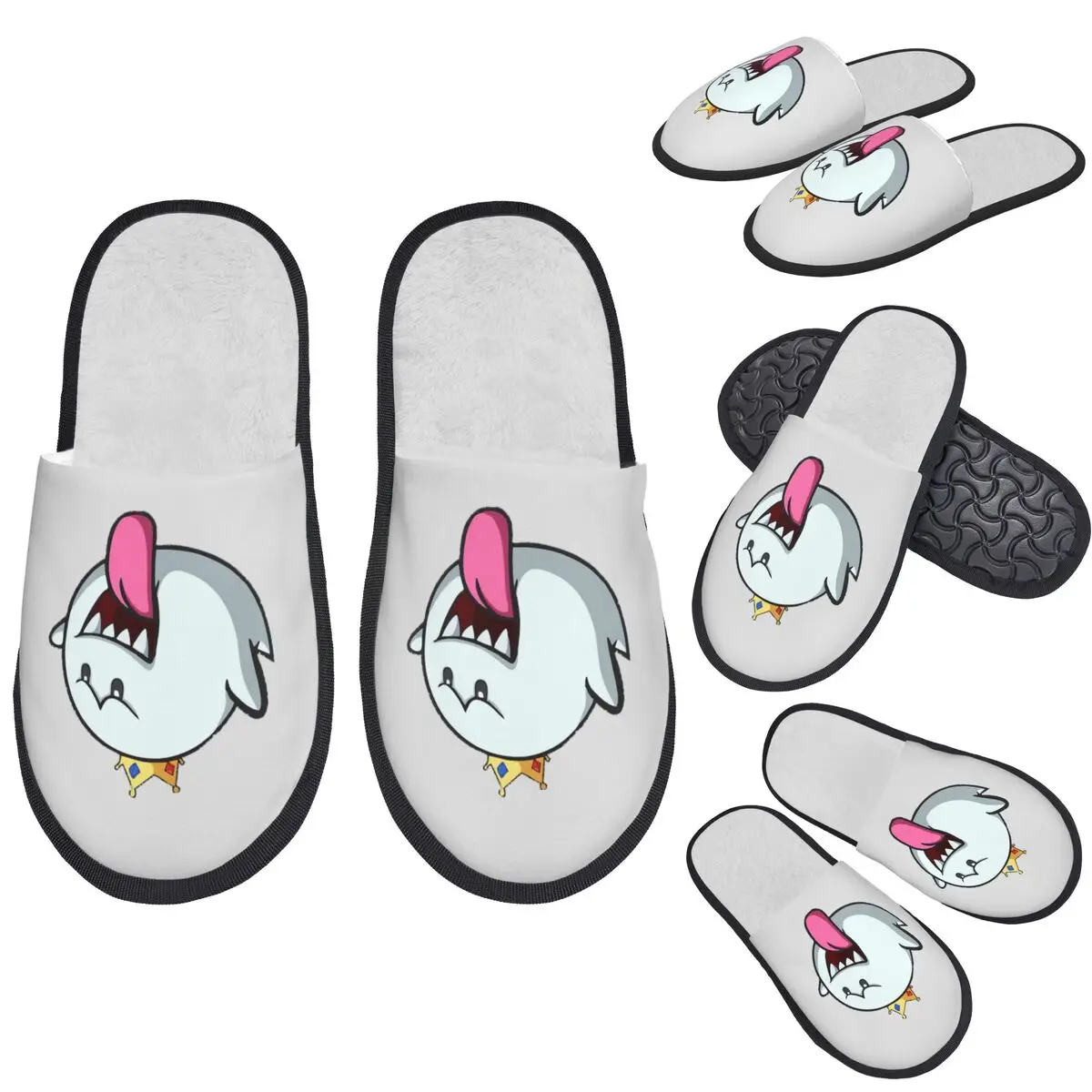 Custom King Boo Slippers Memory Foam Warm Soft Women House Slipper Indoor Fluffy Shoes