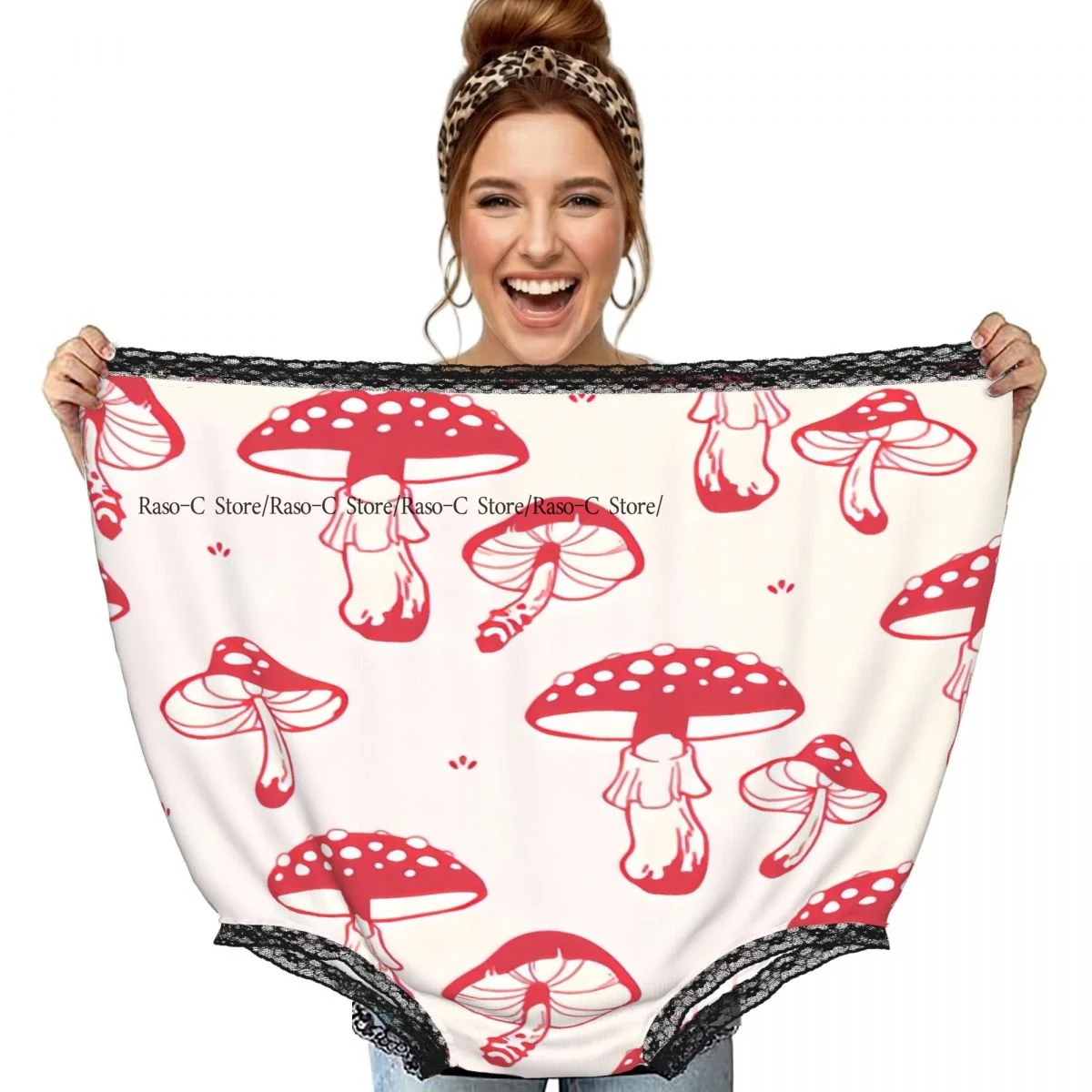 Funny Gag Granny Underwear Mushrooms Plant Pattern Surprise Gift
