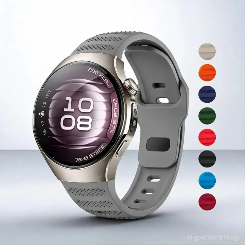 Nahtloses Weiches Silikon-Uhrenarmband für Huawei Watch 5 42MM 46MM Sport-Armband für Huawei Watch 5 Armband Uhrenarmbänder