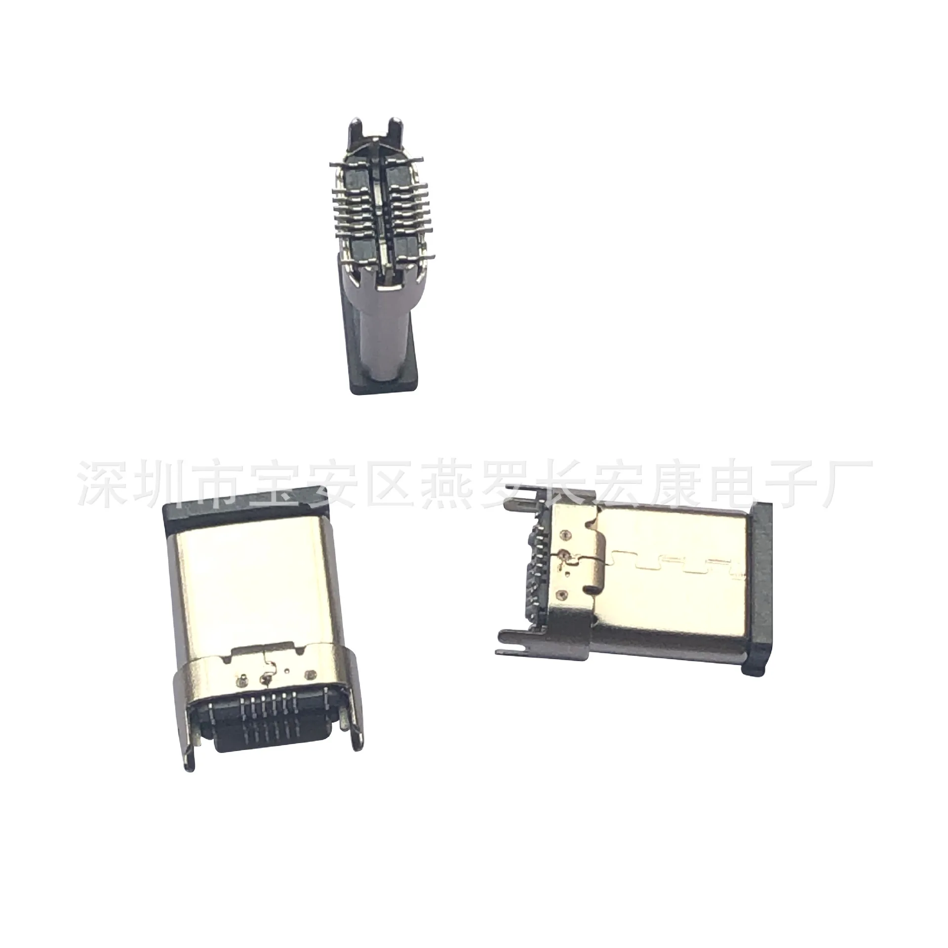 For TYPE-C 16Pin male, vertical patch SMT vertical sticker H = 10.95mm four feet in-line DIP