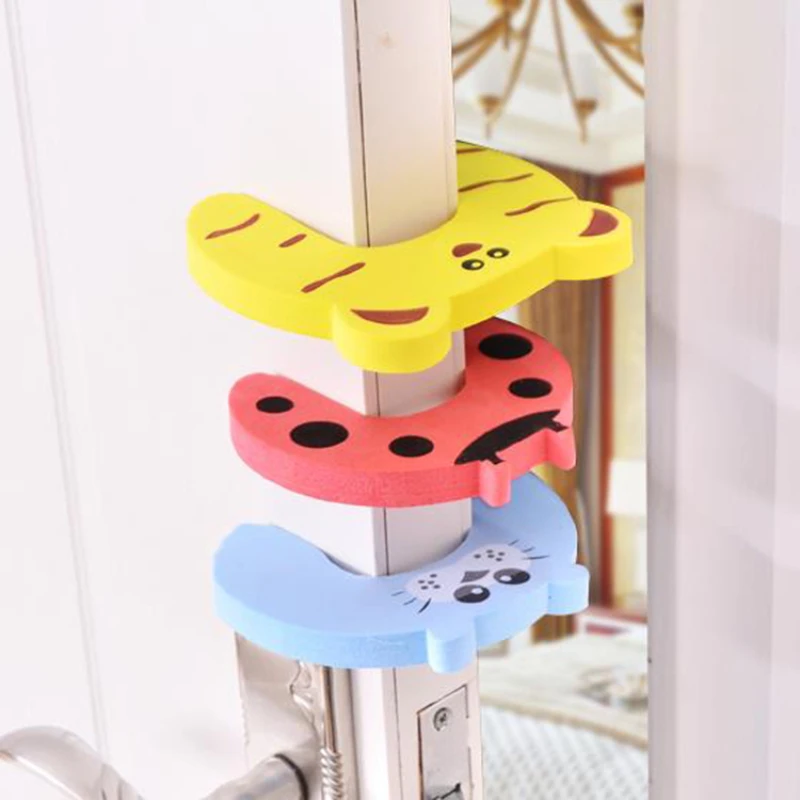 2pcs Cartoon Baby Child Proofing Door Stoppers Finger Safety Guard Noise Prevention Anti-pinch