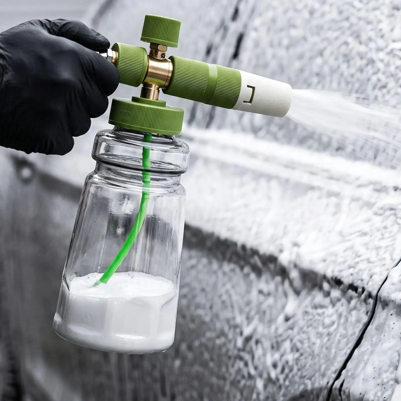 Car Washing Foam Sprayer 1L High-Pressure Handheld Pump Foam Sprayer Adjustable Nozzle Quick Connector Soap Foam Sprayer