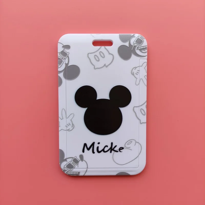 Mickey Minnie ID Badge Holder Lanyards Disney Business Card Case Employee Name Card Cover Children Student Neck Strap