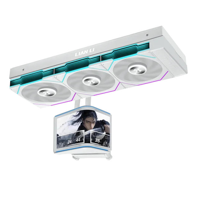 LIAN LI Hydroshift II OLED Curved Liquid CPU Cooler 360mm AIO 6.67" Screen 3D Animation Effects Low Noise LGA1851/1700 AMD AM5/4 4
