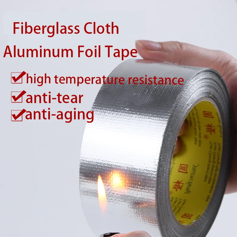 

Fiberglass Cloth Aluminum Foil Tape High Temperature Resistant Waterproof Tape Sun Protection Range Hood Flame Retardant