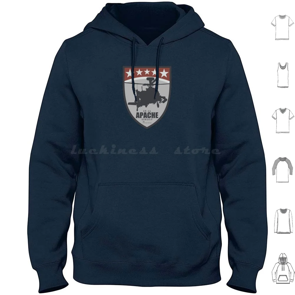 Ah-64 Apache Gunship Hoodies Long Sleeve Ah64 Apache Ah 64 Apache Us Military Helicopters Attack Helicopters Helicopter