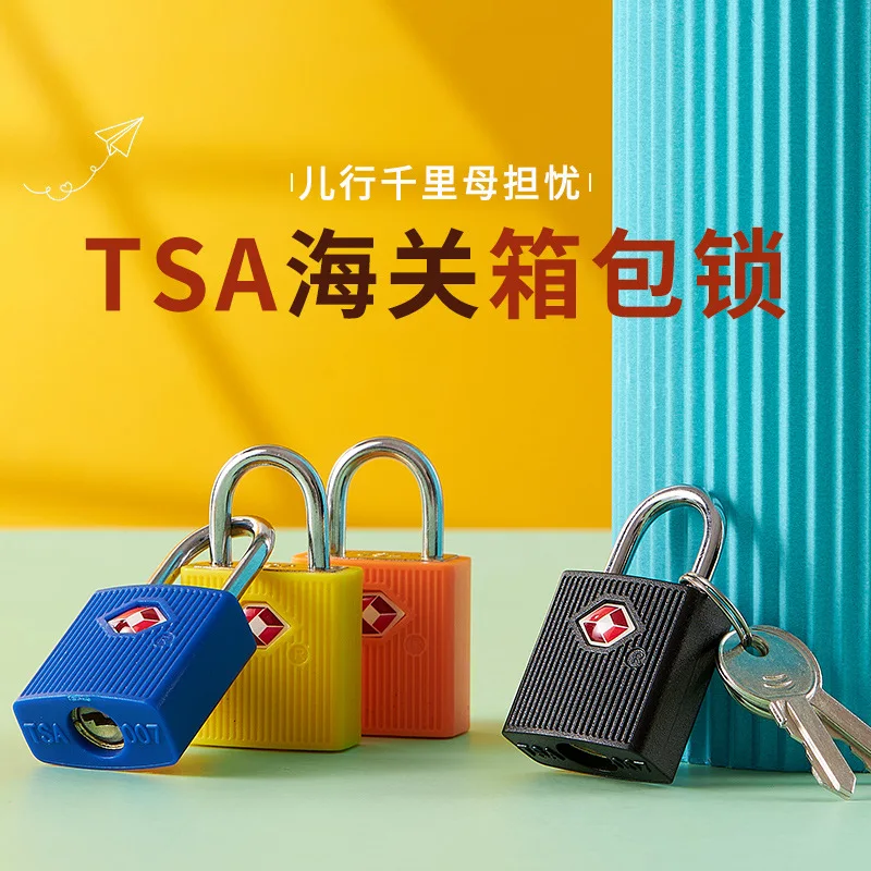 Key Open Luggage Padlock Color Small Lock Travel Trolley Case Security Check Lock