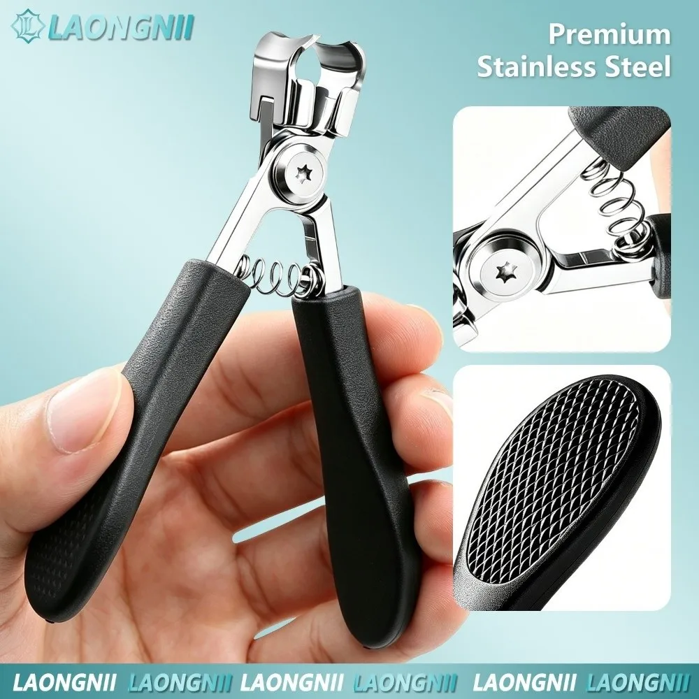 Large Nail Clipper Anti-Slip Stainless Steel Toenail Clipper Widened Opening Metal Spring Rebound Nail Cutter Household