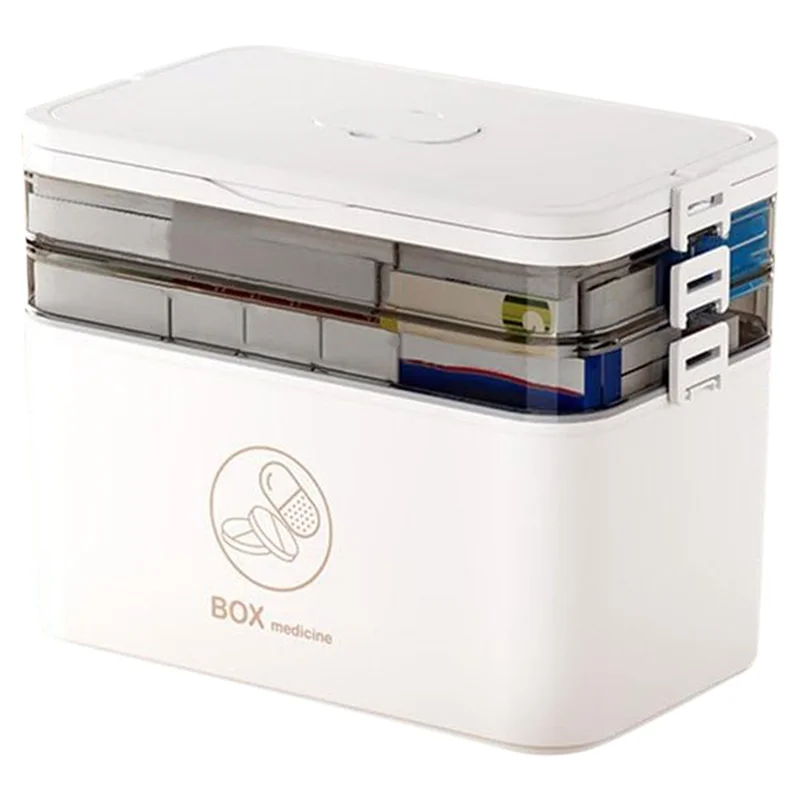 【RECOMMEND】Home Kit Portable Box With Multi-Layer Storage Case Large Capacity Emergency Family Box