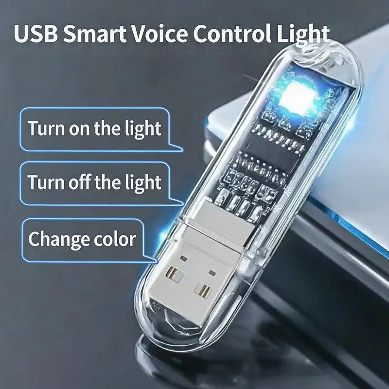 Hot Sale AI Voice-controlled USB Sound-activated LED Night Light/bedside Sleep Light