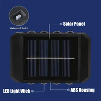 Solar Wall Light Outdoor,Waterproof LED Garden Fence Lamp,Solar Powered Wall Mount Decorative Lighting,Street Patio Landscape 3