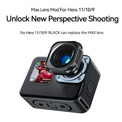 TELESIN Max Lens Mod for GoPro Hero 12 11 10 9  Protective Cover Ultra-wide Angle Protector Len GoPro Action Camera Accessories