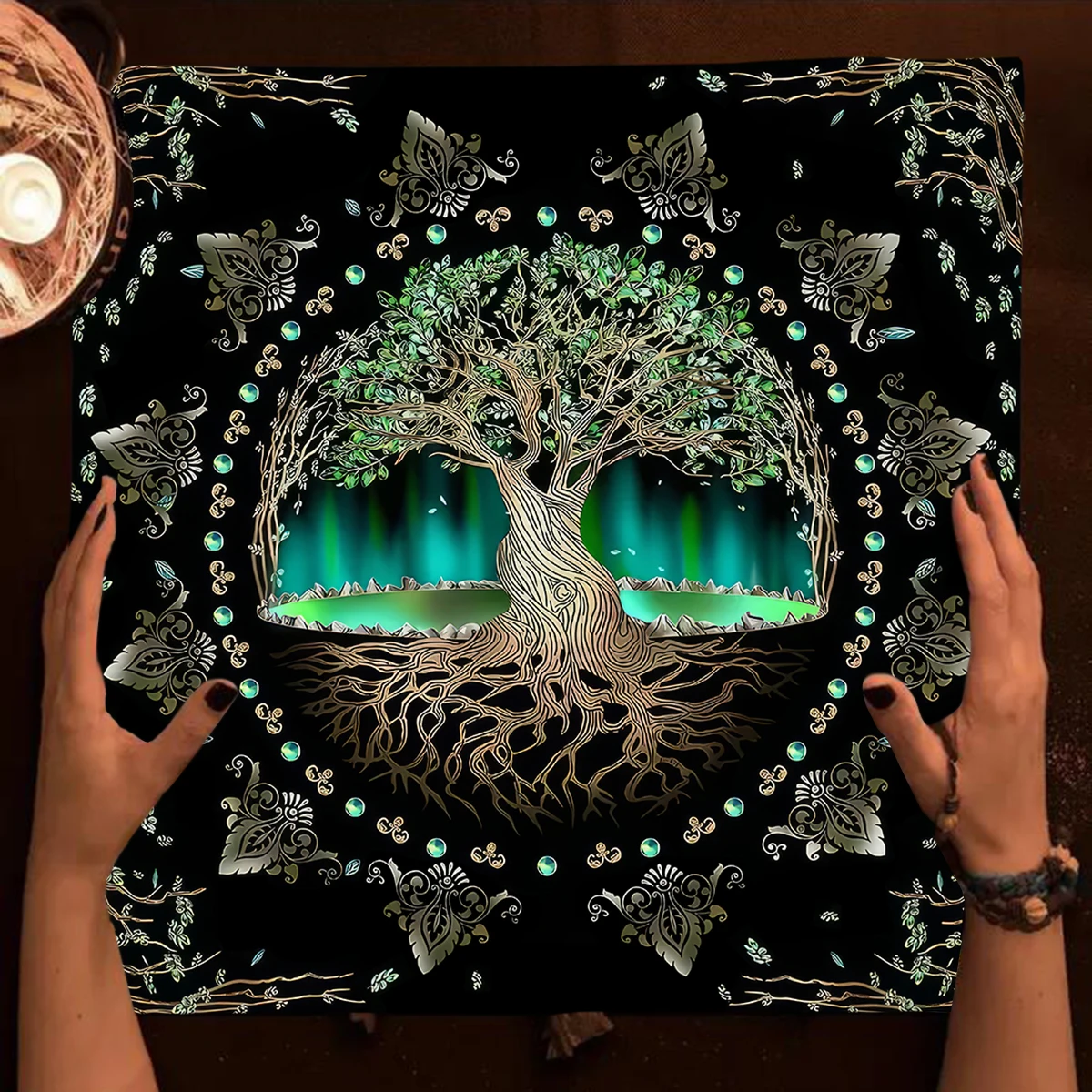 Tree of Life Tarot Table Cloth Tapestry Wall Hanging Divination Tarot Card Tablecloth Witchcraft Astrology Oracle Card Pad Decor