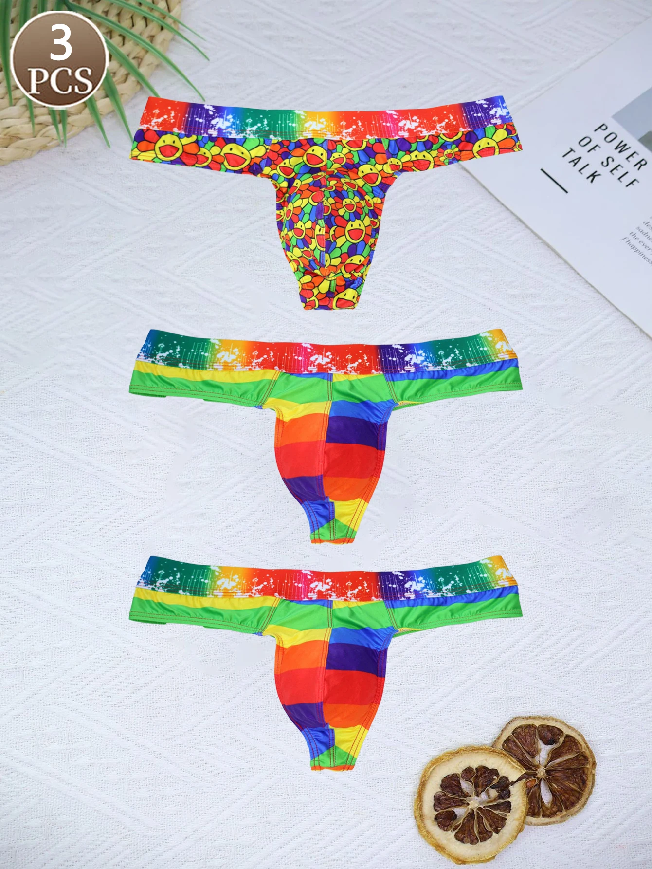 

3PCS men's thong fashionable and sexy men's comfortable casual sport underwear soft low waist men's thongs