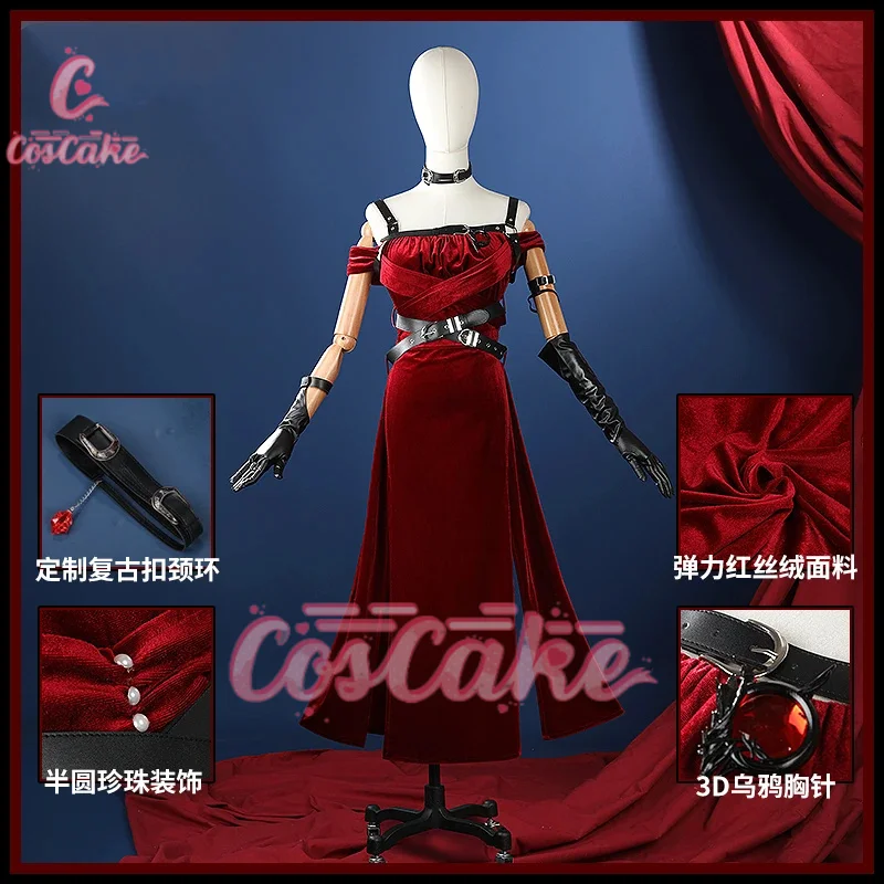 

Love And Deepspace Red Dress The Darkness Is Beautiful Red Velvet Heroines Cosplay Costume Game Party Uniform Coscake