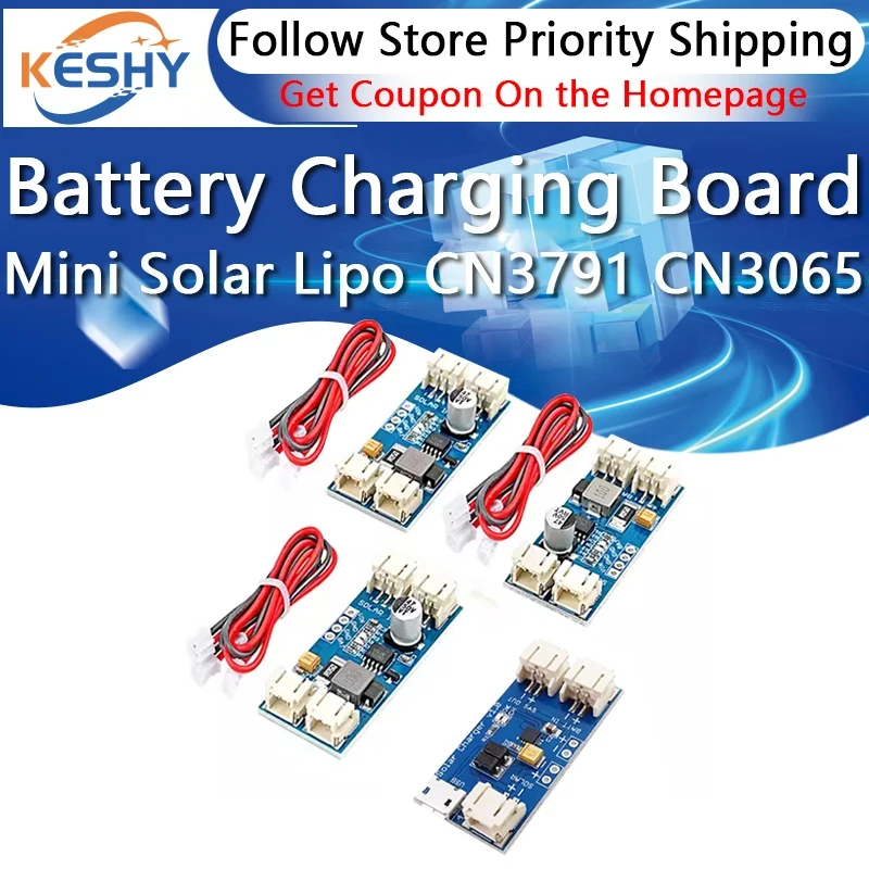 Mini Solar Lipo Lithium Battery Charging Charger Board CN3791 CN3065 Solar Panel Regulator Controller Module with Cable