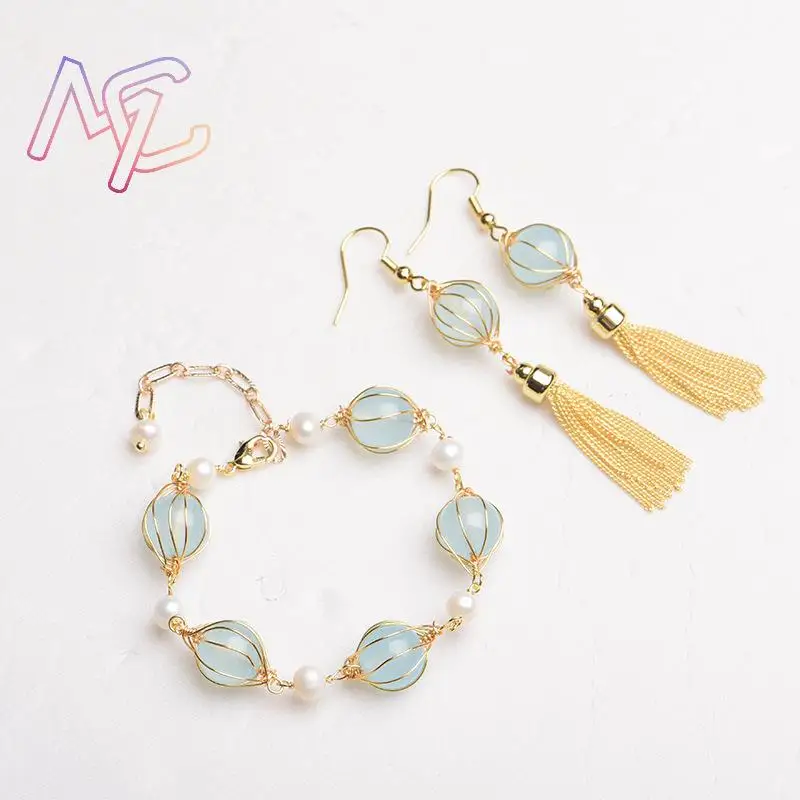 Blue Natural Jade Bead Earrings Fashion Accessories Amulet Vintage Bracelet Real Jewelry Charm Lucky Designer - view 6