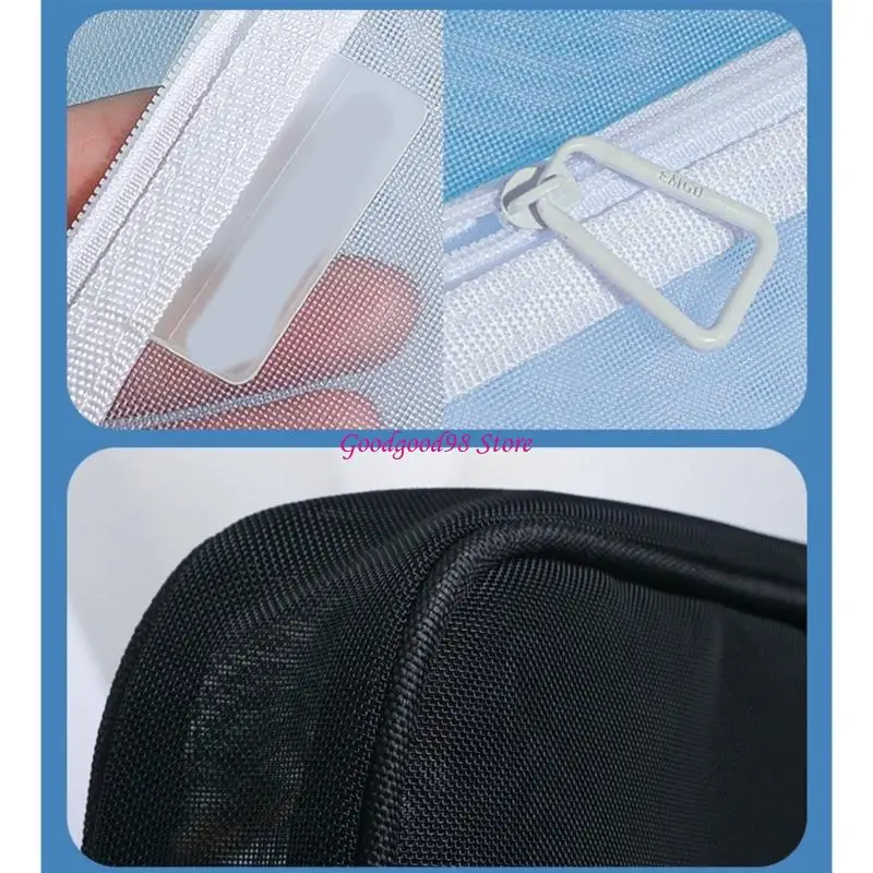 School Document Pouches File Bag with Transparent Body, Secure Closure, Front Pocket and Handle for Classwork Materials 