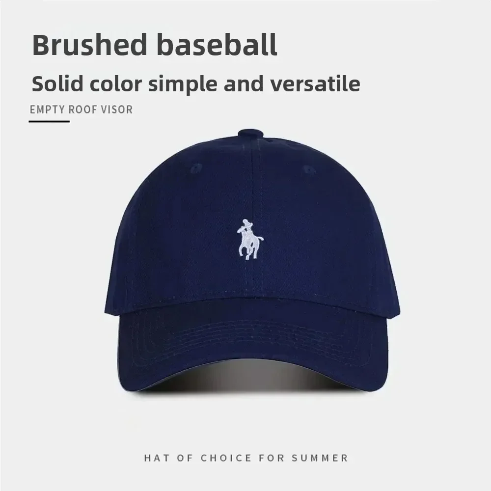 Gorro polo para mujer, gorra de béisbol suave lavada, versión coreana para hombre, moda versátil, gorra de color sólido de marca antigua a la moda