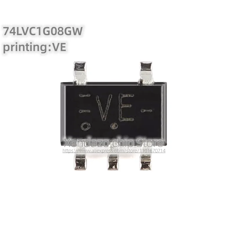 10pcs/lot 74LVC1G08GW,125 74LVC1G08GW Silk screen printing VE SOT-353 package Single channel 2-input AND gate logic chip