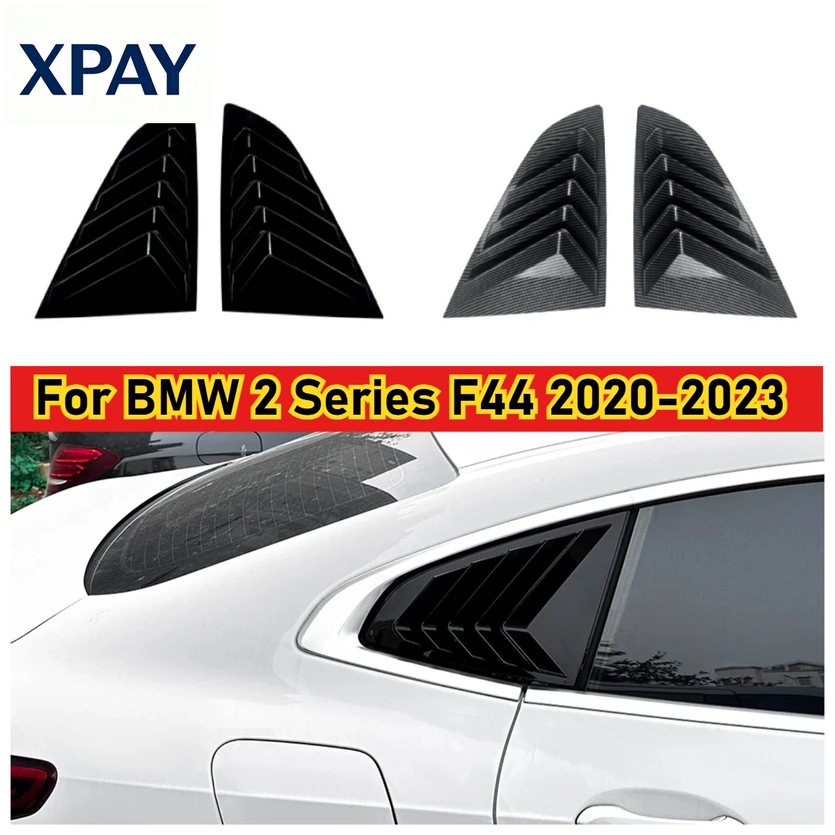 

Автомобильная новая накладка жалюзи заднего бокового окна из АБС-пластика для BMW 2 серии F44 2020-2023, заднее боковое стекло, лобовое стекло, солнцезащитный козырек, треугольный Tr