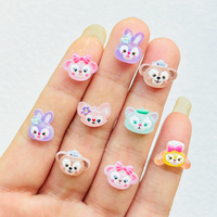 50 Pcs Resin Kawaii Mini Animal Series Flatback Rhinestones Figurines Nail Art Hairpin DIY Scrapbook Accessories Crafts