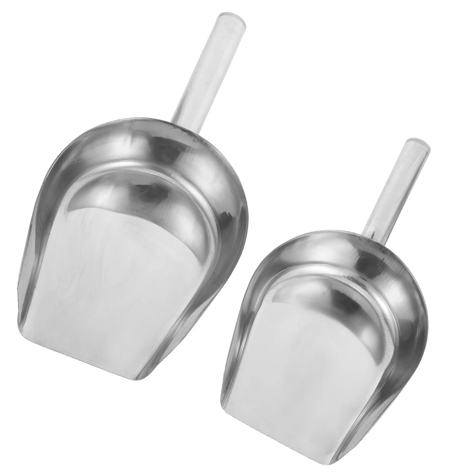 

2pcs Kitchen Shovel Stainless Steel Scoop For Flour Sugar Ice Nuts Coffee Beans Dried Food Grain Candy Bar Home Use