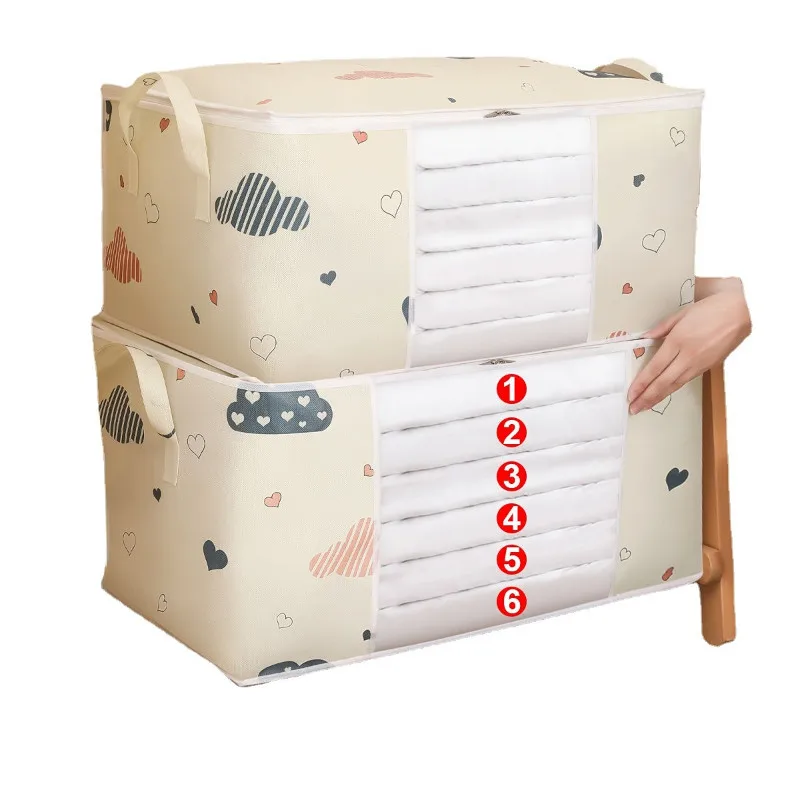 Large Quilt Storage Bag Dust-proof Wardrobe Quilt Clothes Organizer Household Blanket Zipper Sorting Bags Moving Bag Storage Box