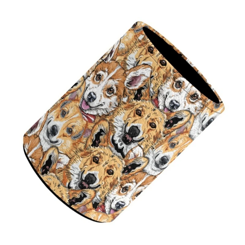 น่ารักกระบอกผู้ถือปากกาหนังดินสอปากกาถ้วยโต๊ะ ผู้ถือพู่กัน