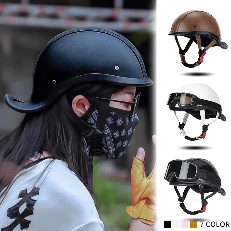 motorcycle-helmet-retro-casco-motorcycle-half-face-men's-and-women's-sunscreen-leather-helmet-capacity-aberto-cascos-para-moto