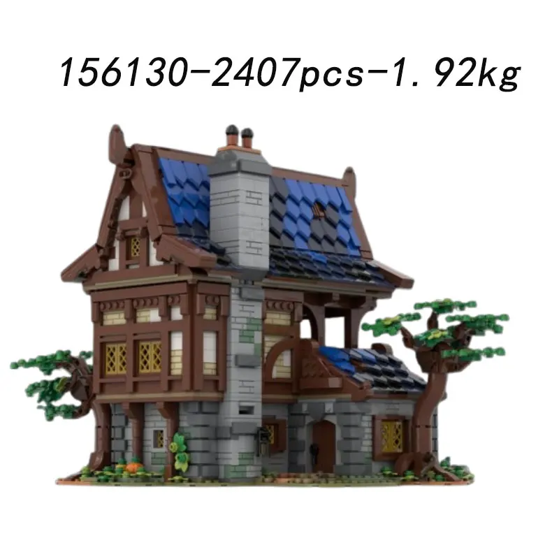 Small particle assembly building blocks MOC-235461 medieval forest castle building 186345 2494pcs decorative model house toy gif