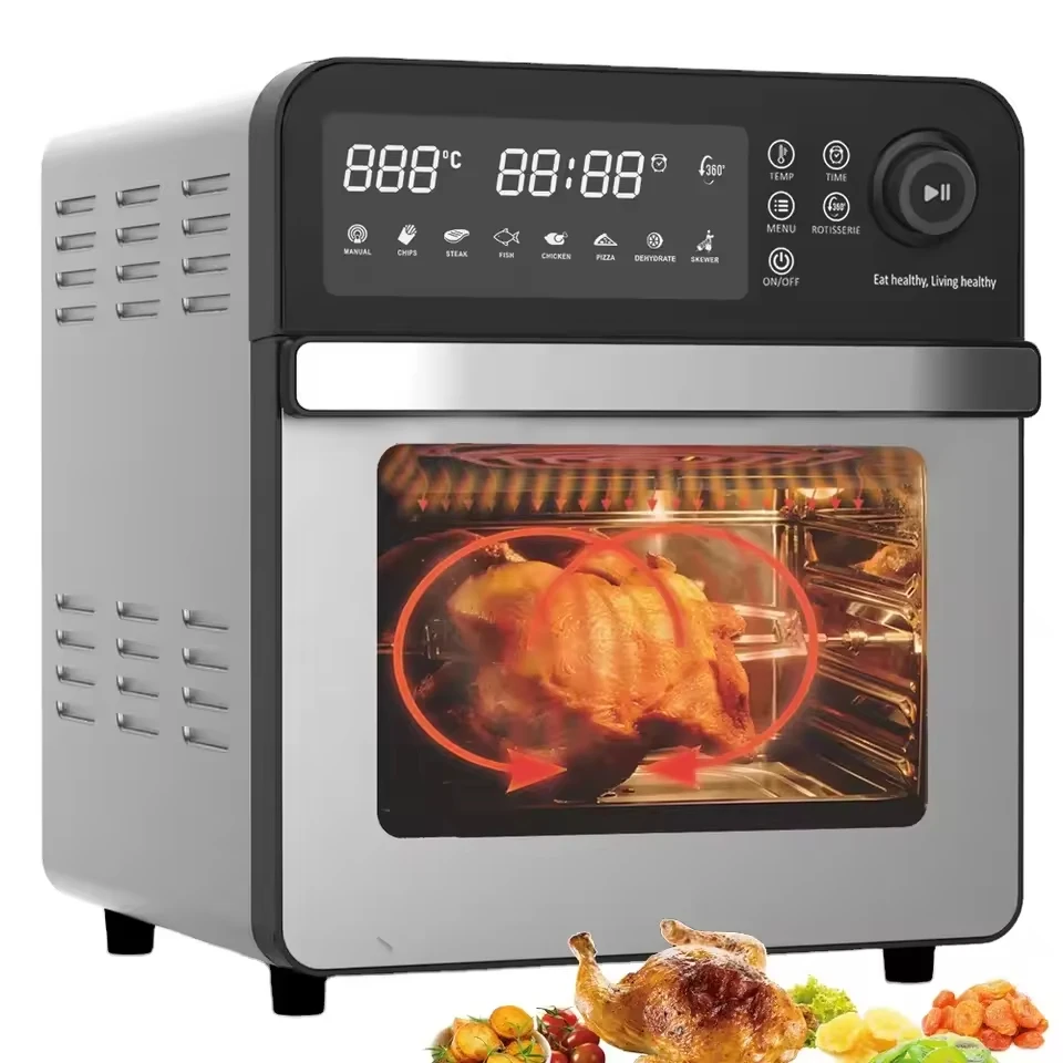

2026 New Model Multi-functional10L 12L 15L Stainless Steel Digital Steam air Fryer Toaster Oven Smart Wifi Visible Steam air Fry