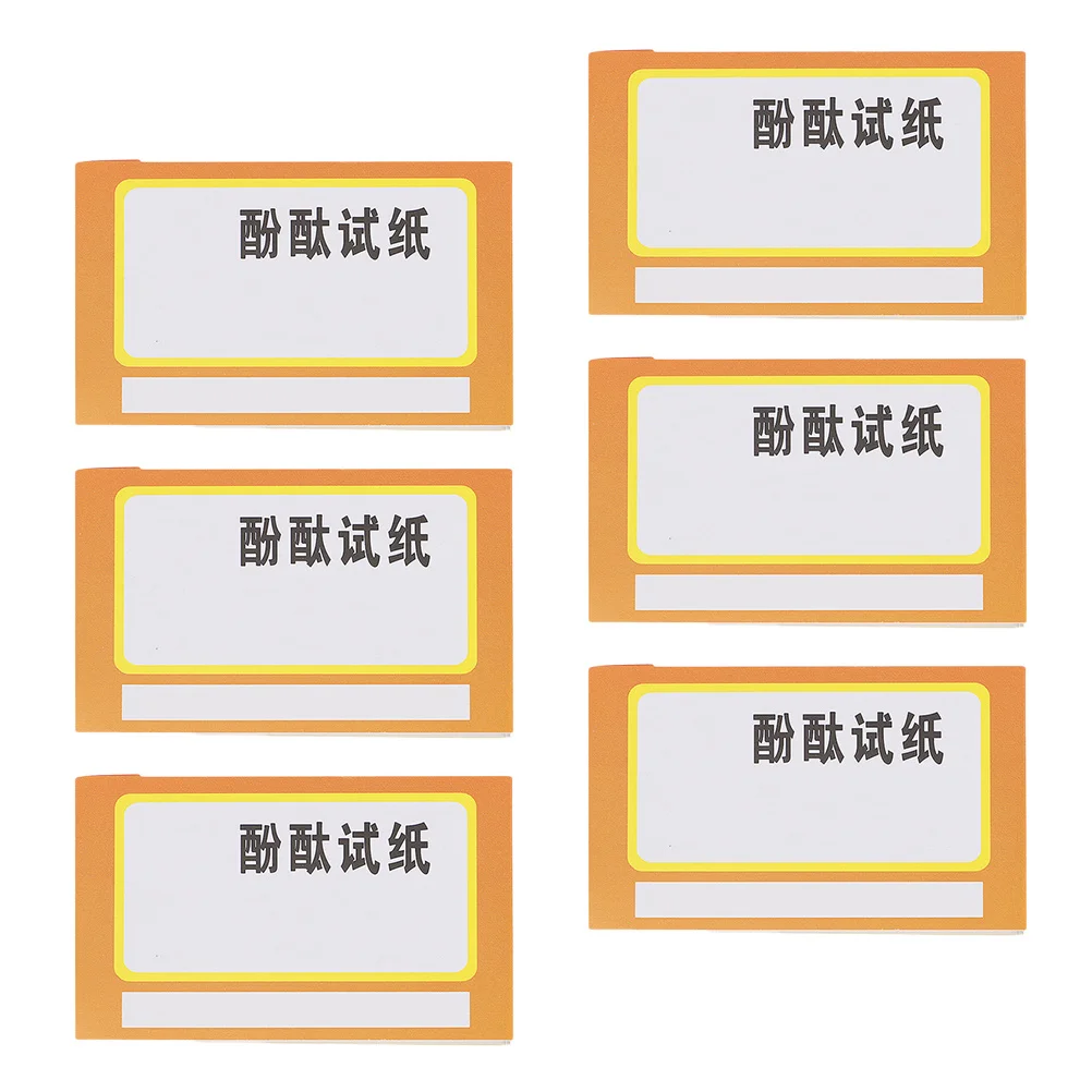 

6pcs Phenolphthalein Test Supplies Ph Indicator Experiment Chemistry Kit Alkaline Acidic Tester Strips